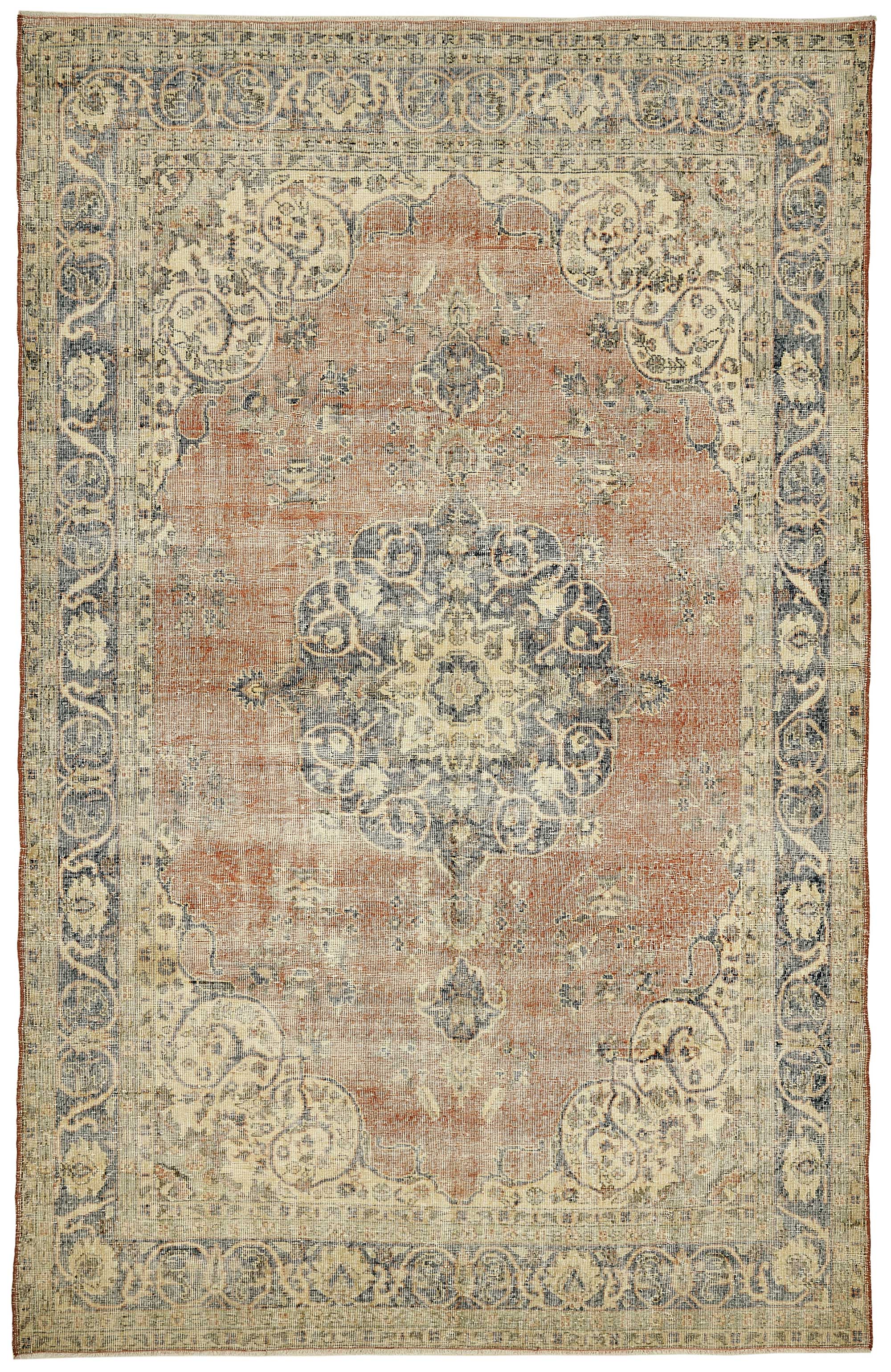 7x11 Hand-Knotted Turkish Vintage Rug - 49679
