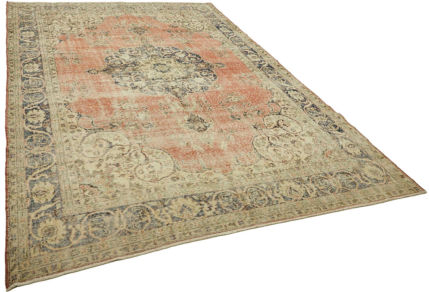 7x11 Hand-Knotted Turkish Vintage Rug - 49679