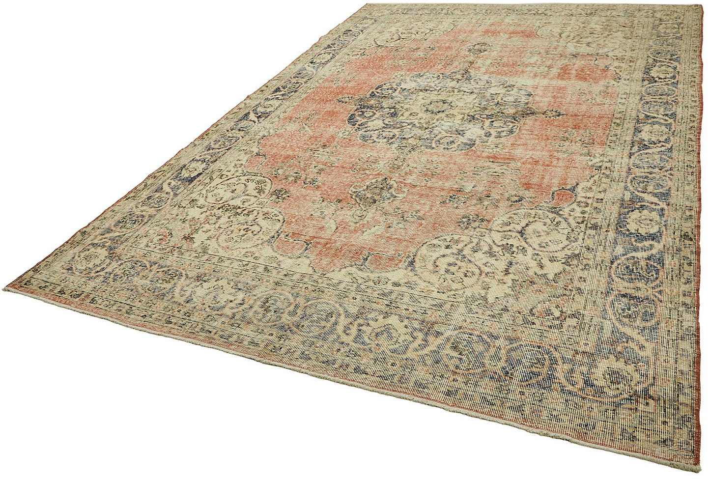 7x11 Hand-Knotted Turkish Vintage Rug - 49679