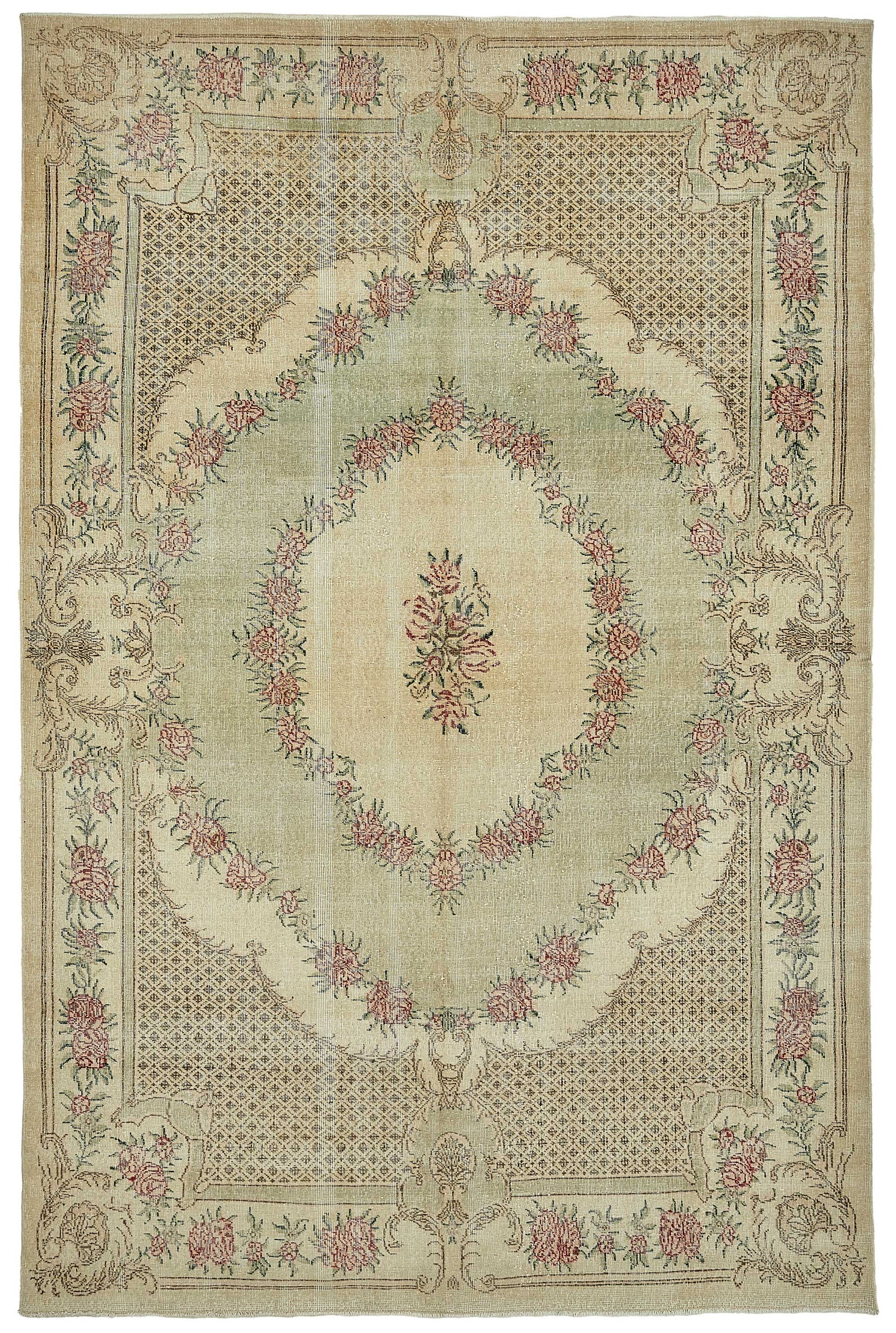 7x11 Hand-Knotted Turkish Vintage Rug - 49681
