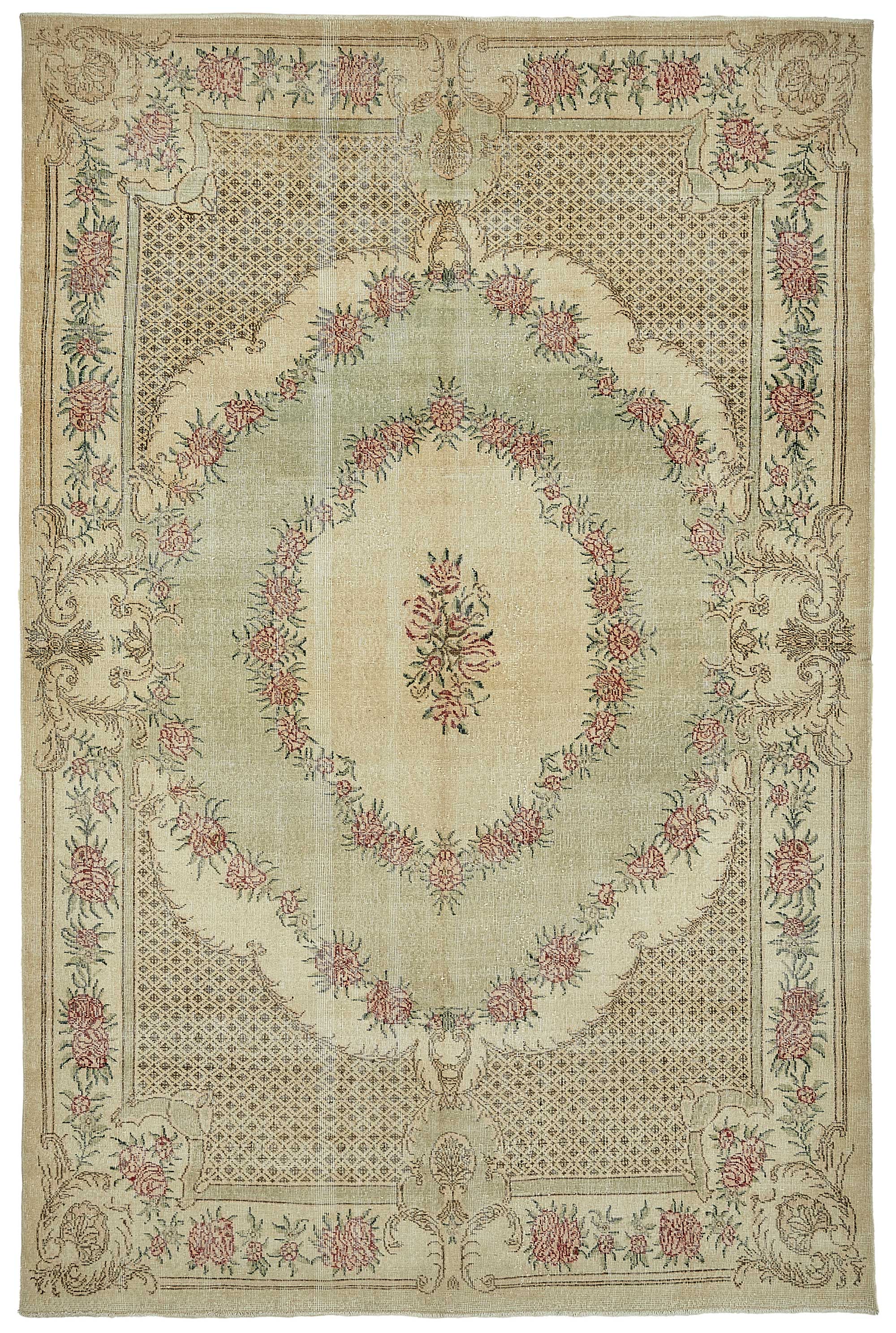 7x11 Hand-Knotted Turkish Vintage Rug - 49681