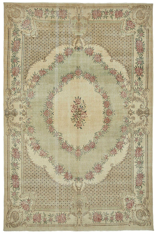 7x11 Hand-Knotted Turkish Vintage Rug - 49681
