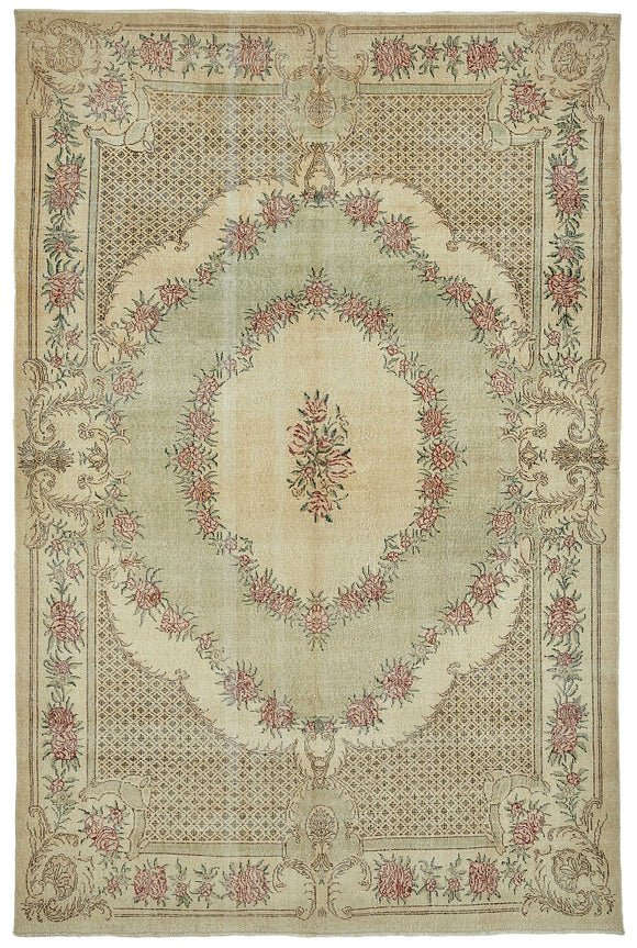 7x11 Hand-Knotted Turkish Vintage Rug - 49681