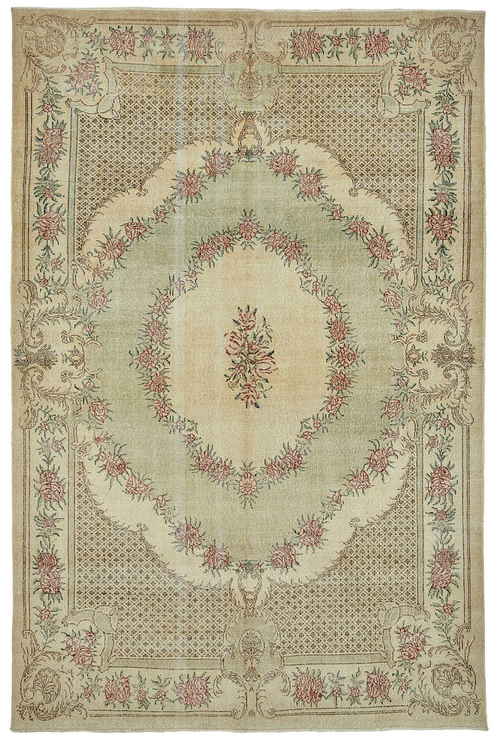 7x11 Hand-Knotted Turkish Vintage Rug - 49681
