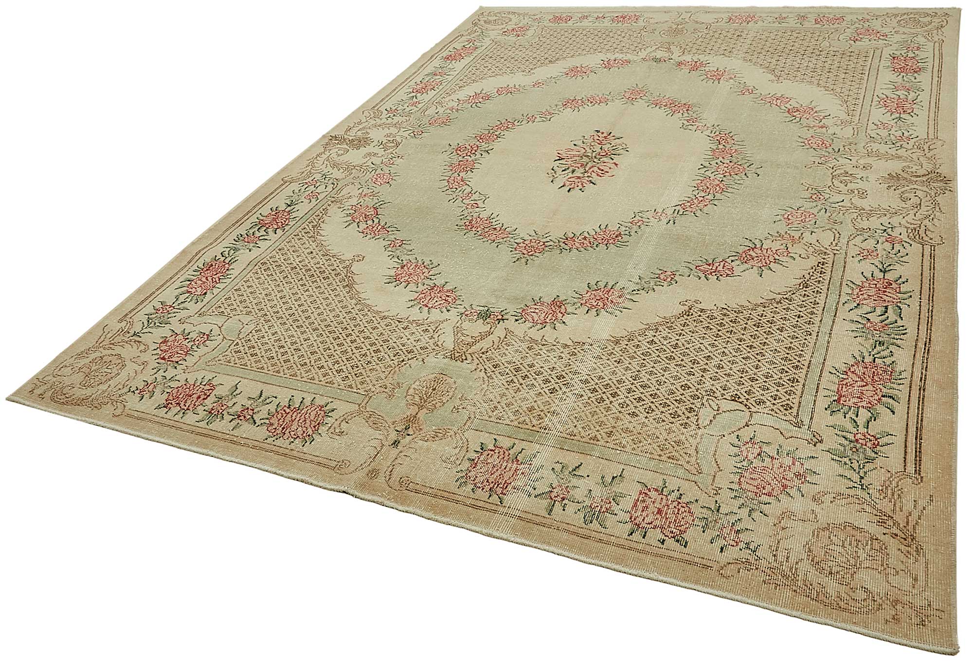 7x11 Hand-Knotted Turkish Vintage Rug - 49681