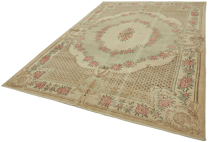 7x11 Hand-Knotted Turkish Vintage Rug - 49681