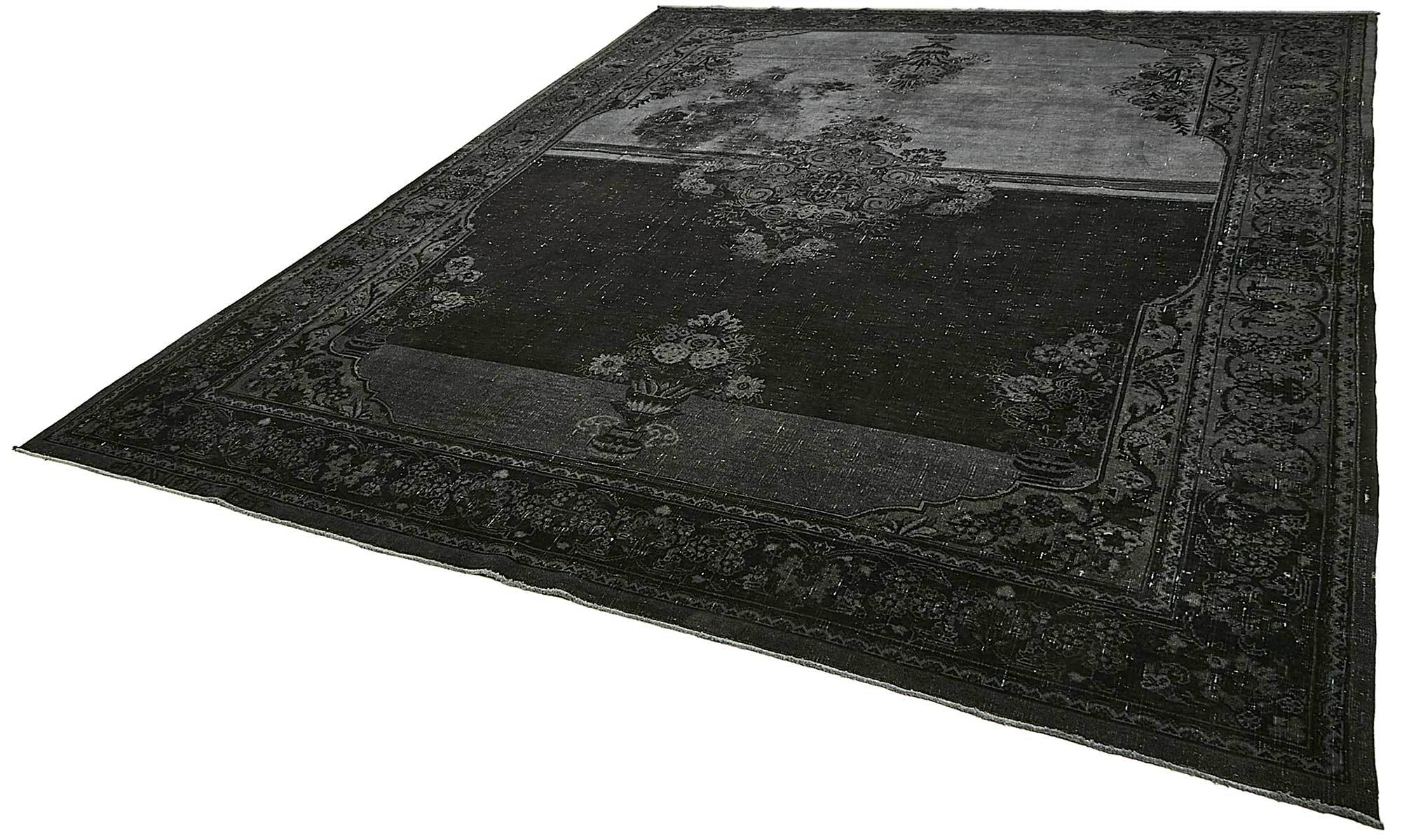 9x13 Black Overdyed Area Rug - 49683