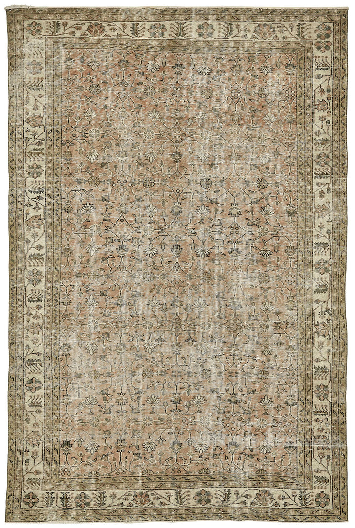 7x10 Hand-Knotted Turkish Vintage Rug - 49724