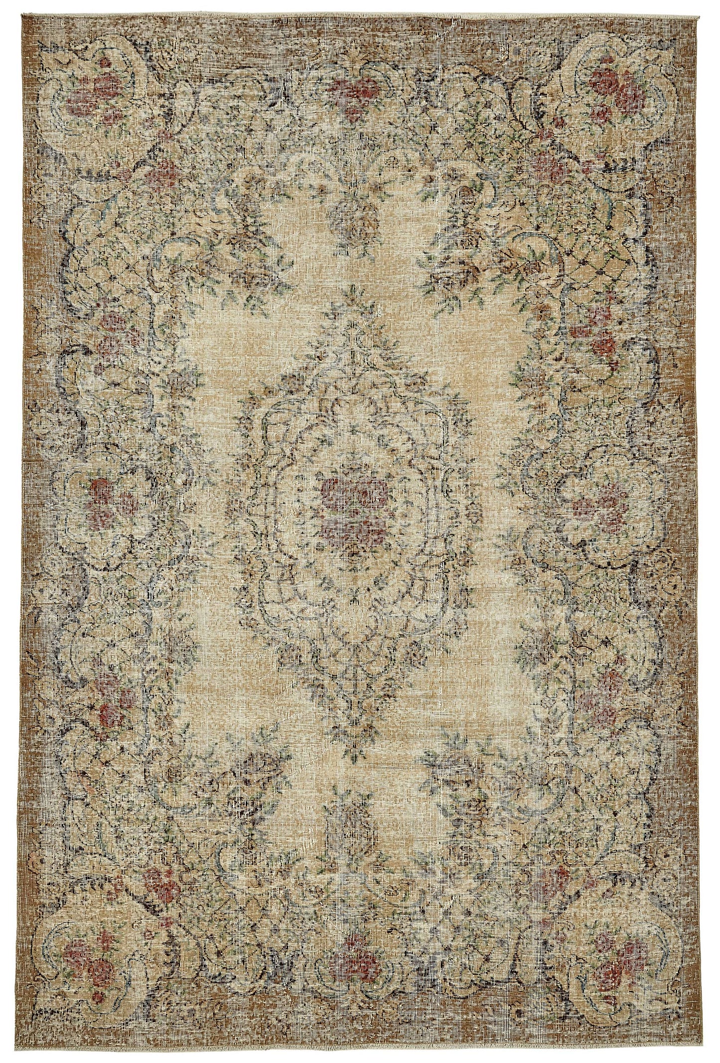 7x10 Hand-Knotted Turkish Vintage Rug - 49725