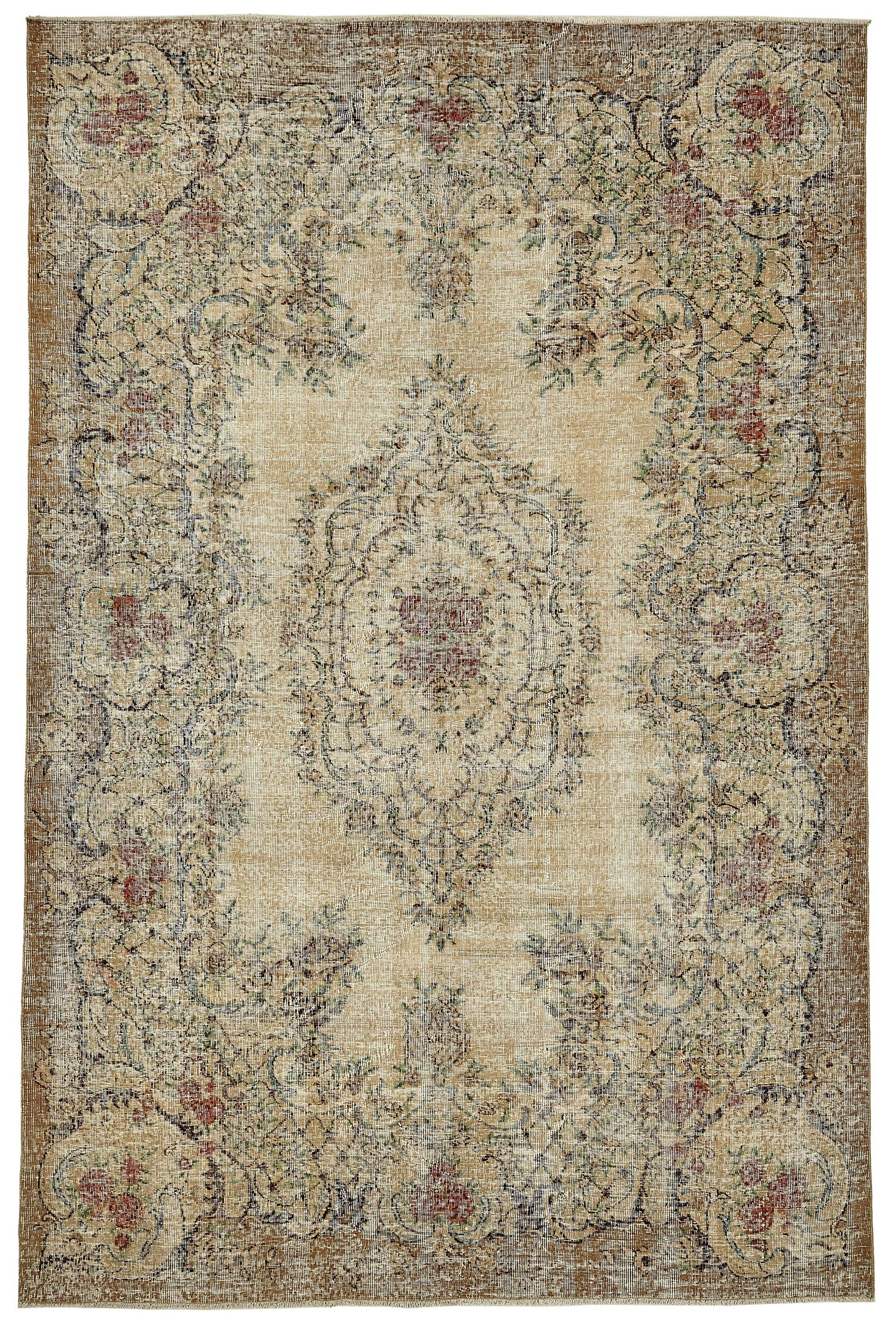 7x10 Hand-Knotted Turkish Vintage Rug - 49725
