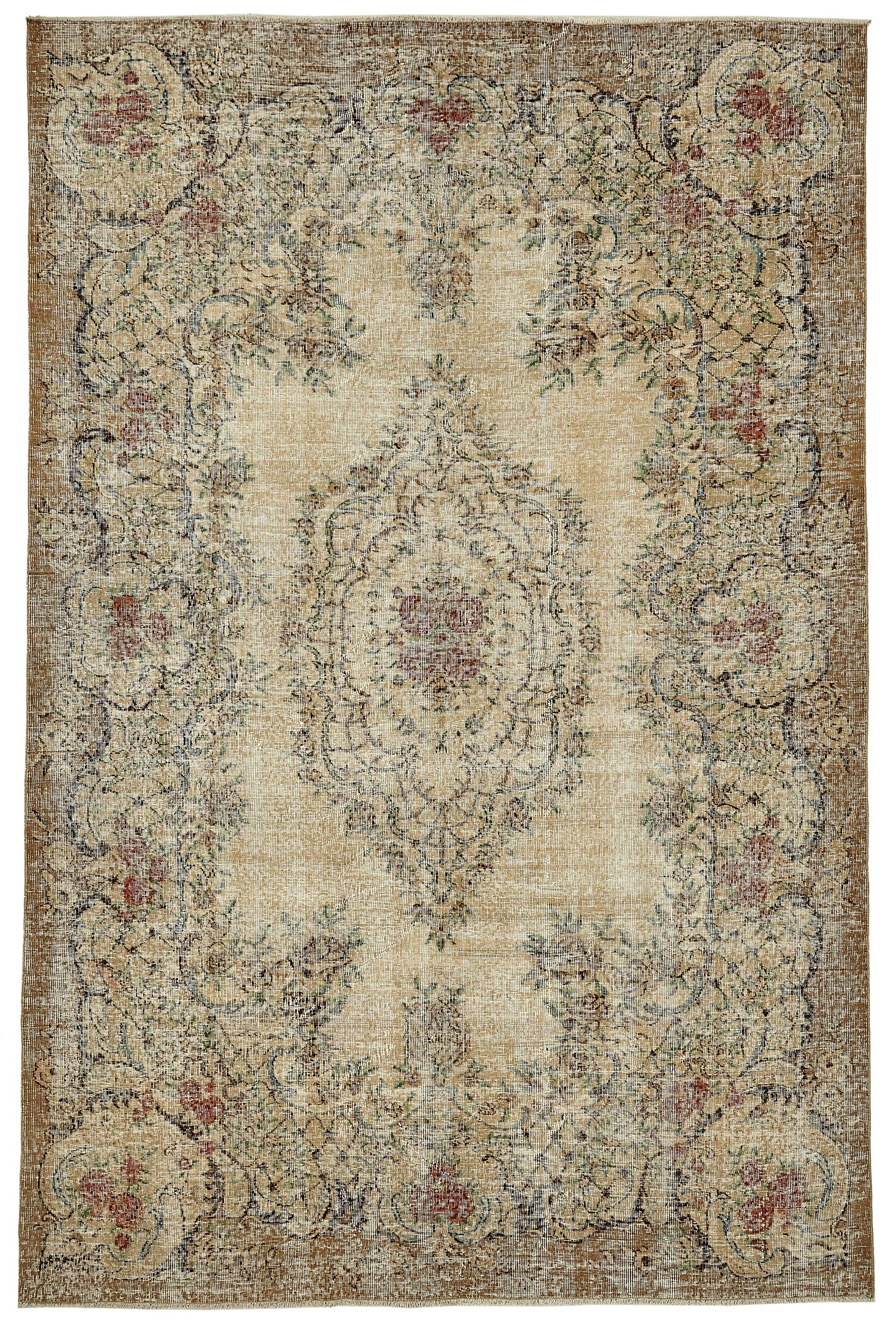 7x10 Hand-Knotted Turkish Vintage Rug - 49725