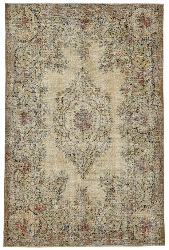 7x10 Hand-Knotted Turkish Vintage Rug - 49725