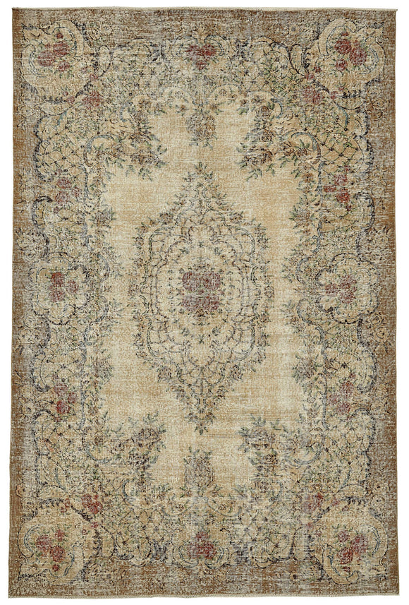 7x10 Hand-Knotted Turkish Vintage Rug - 49725