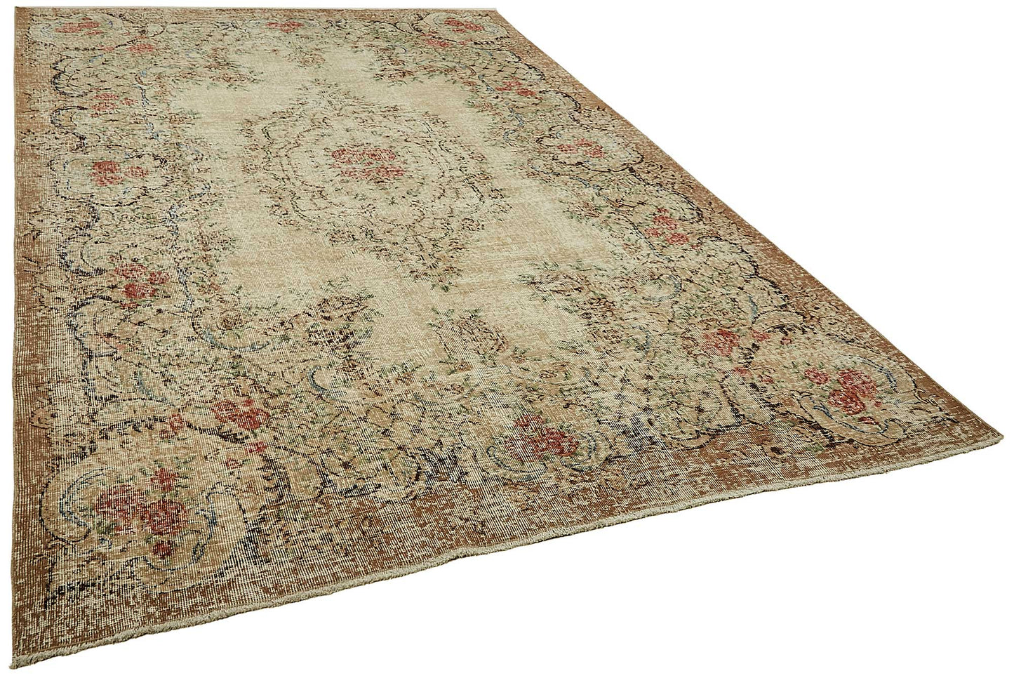 7x10 Hand-Knotted Turkish Vintage Rug - 49725