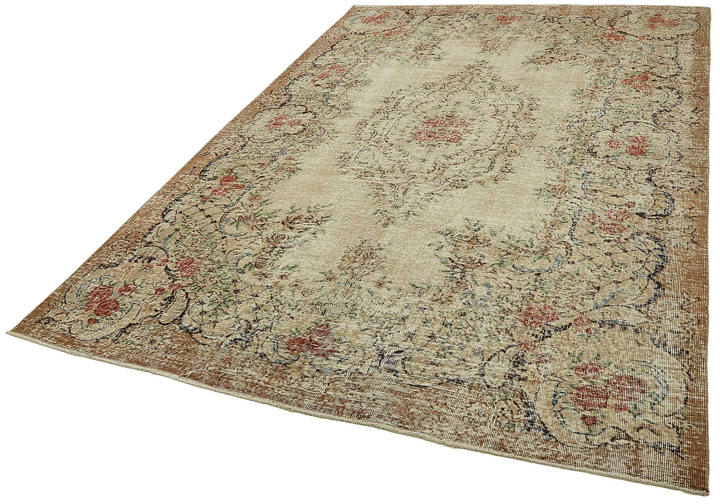 7x10 Hand-Knotted Turkish Vintage Rug - 49725