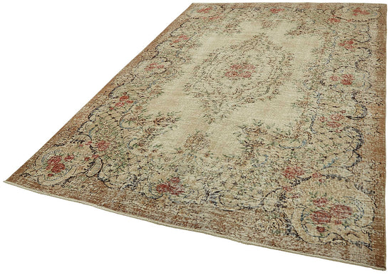 7x10 Hand-Knotted Turkish Vintage Rug - 49725