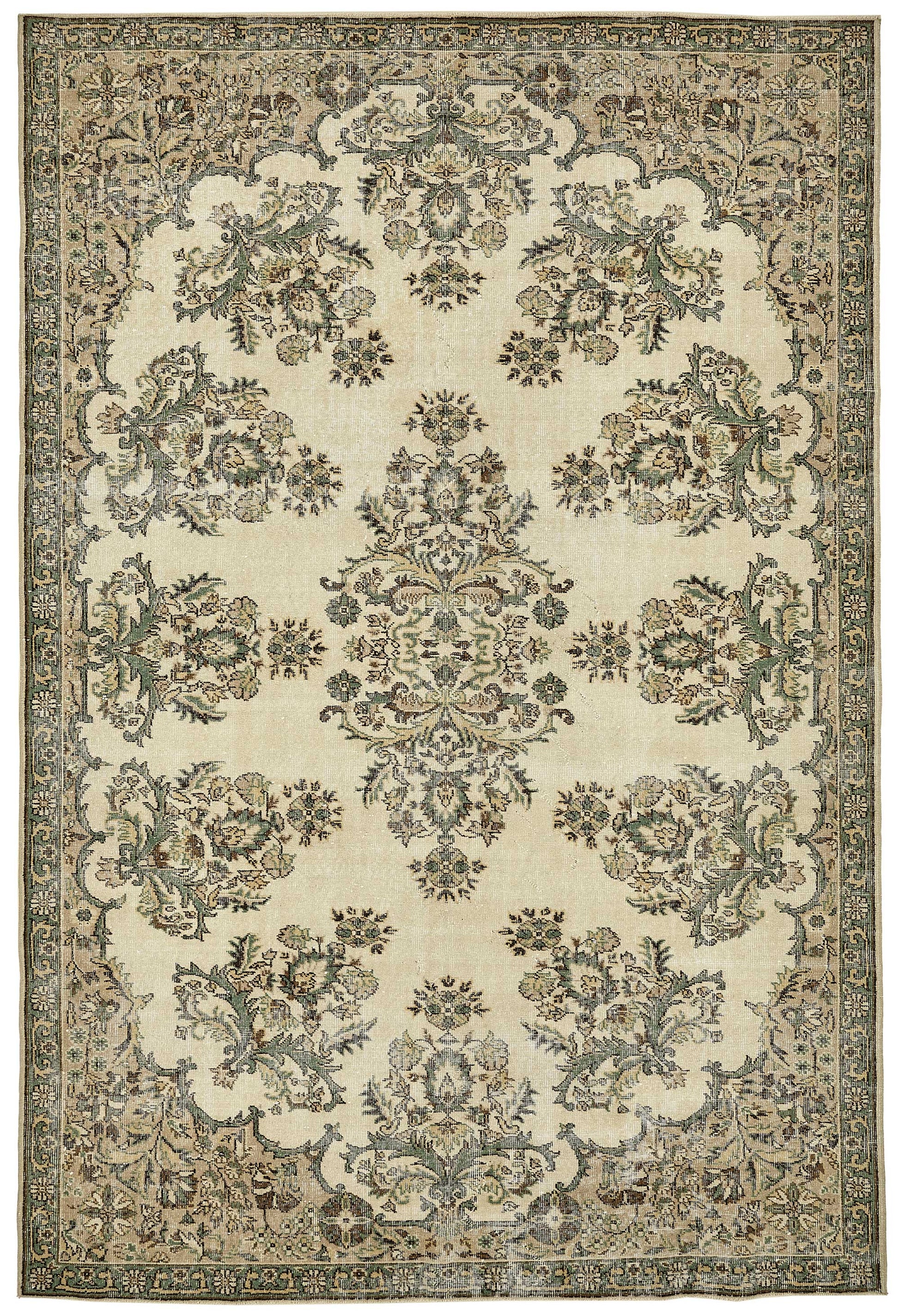7x11 Hand-Knotted Turkish Vintage Rug - 49727
