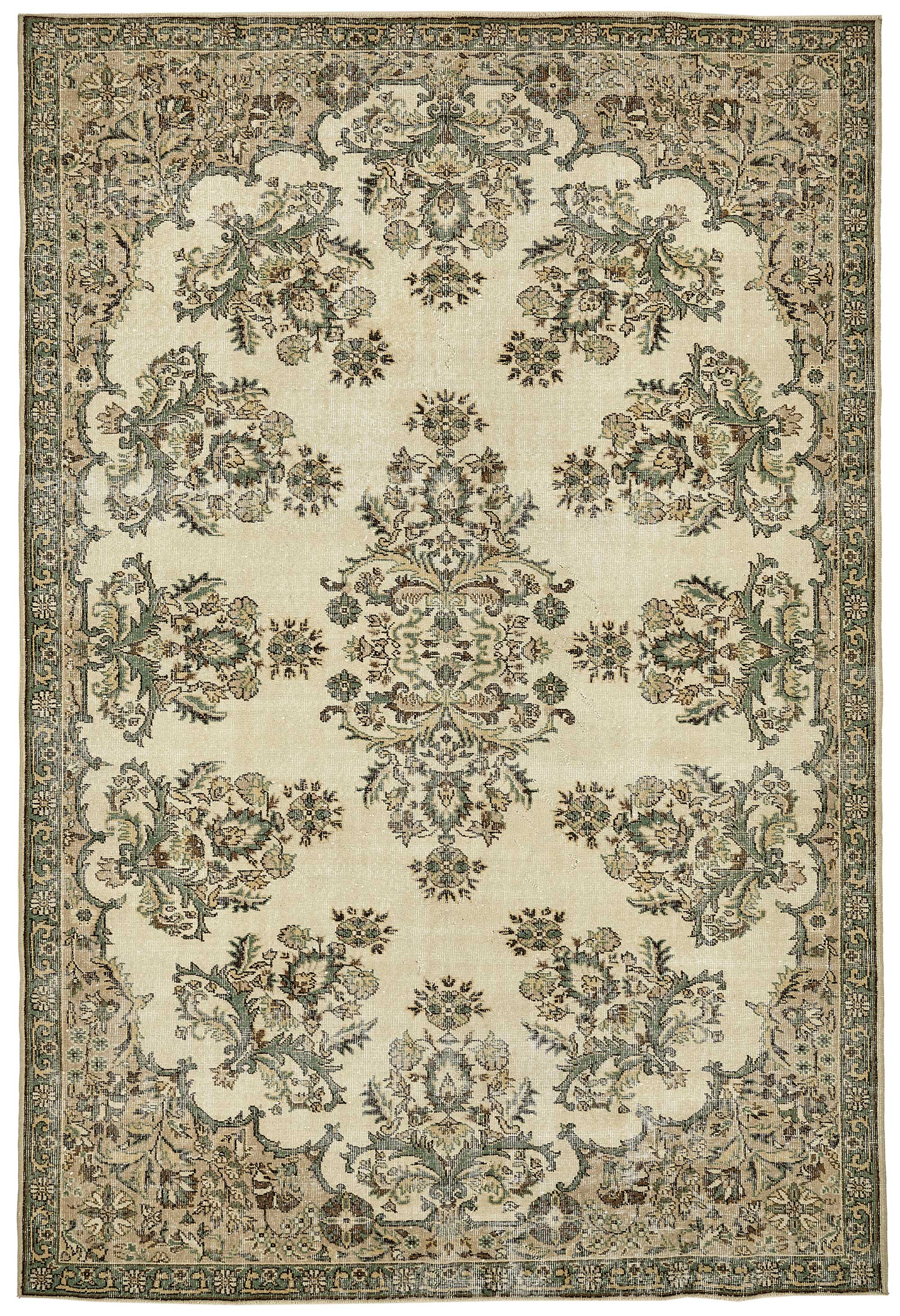7x11 Hand-Knotted Turkish Vintage Rug - 49727