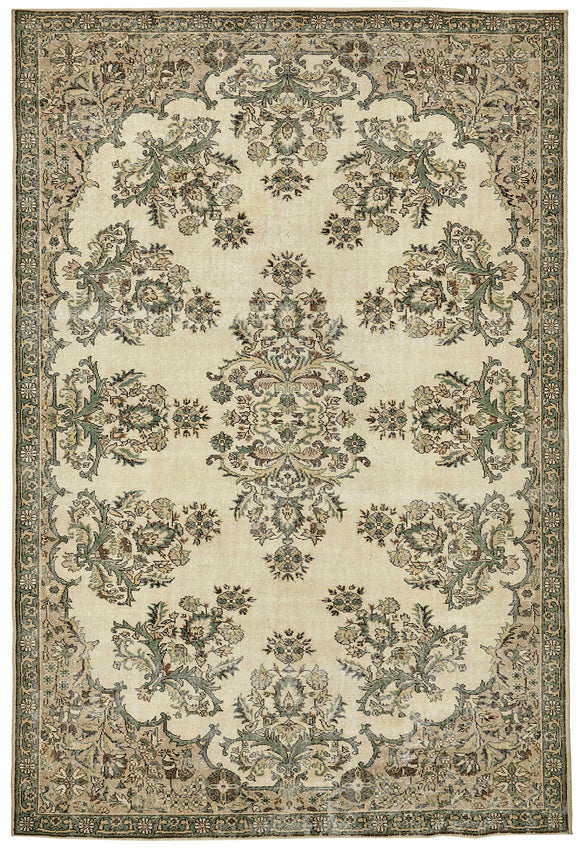 7x11 Hand-Knotted Turkish Vintage Rug - 49727