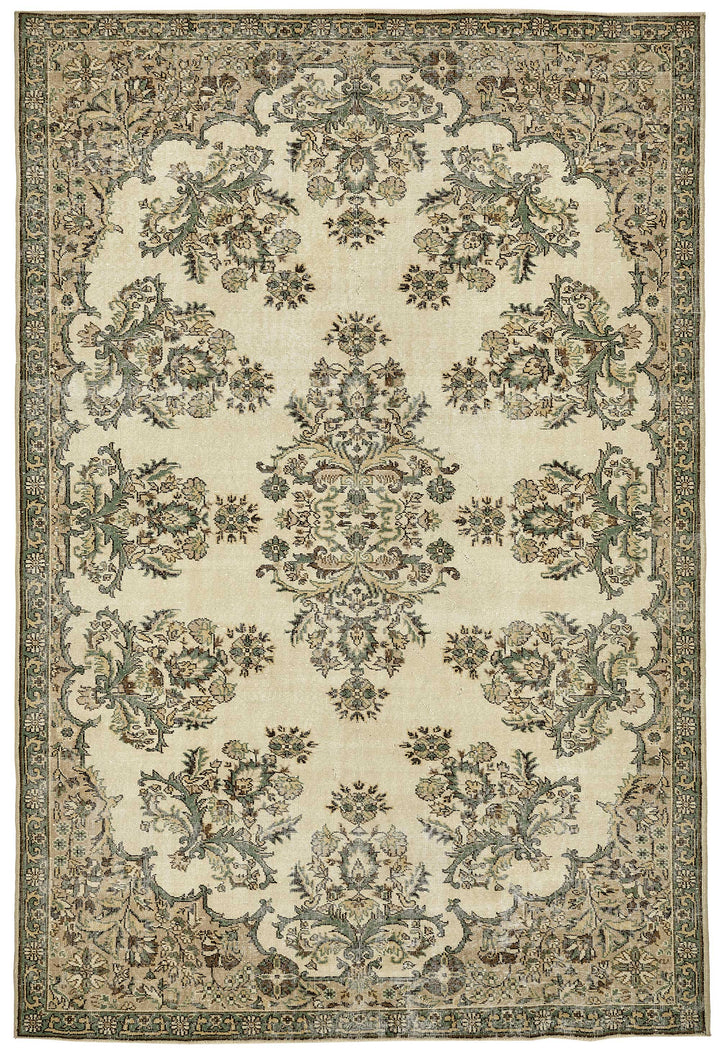7x11 Hand-Knotted Turkish Vintage Rug - 49727