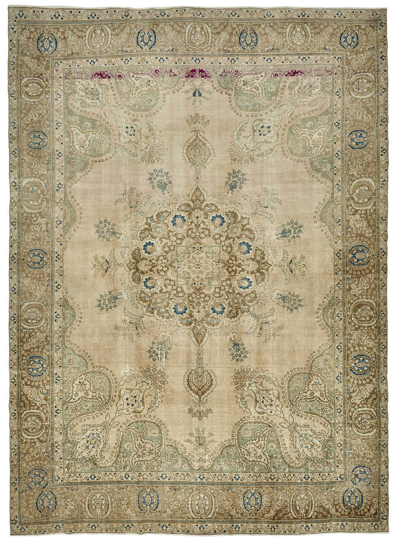 12x17 Beige Vintage Large Area Rug - 49729