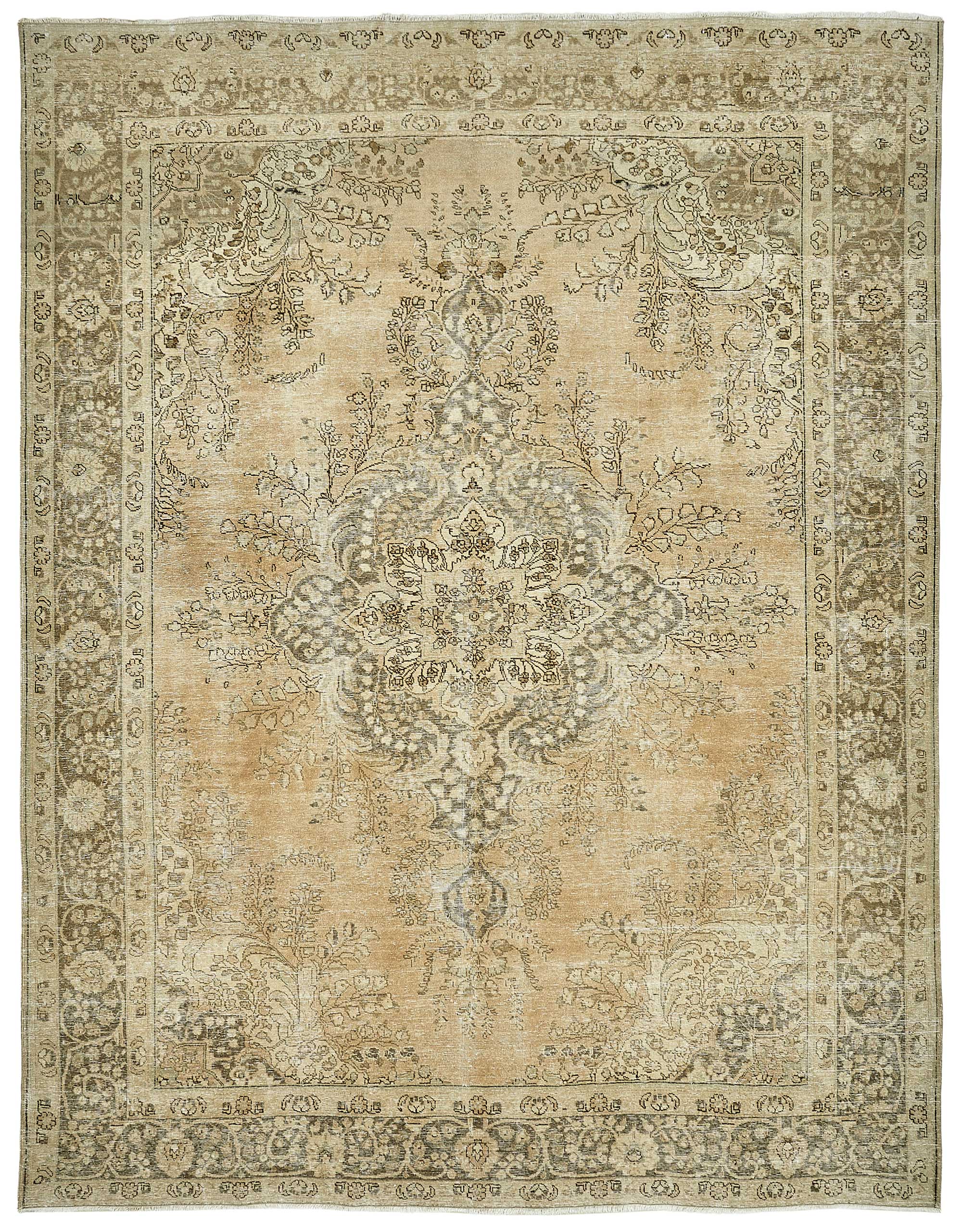 10x13 Beige Vintage Large Area Rug - 49730