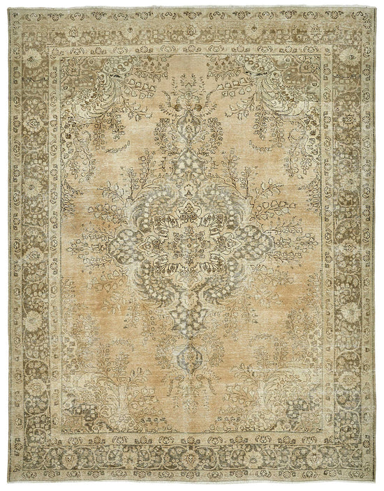 10x13 Beige Vintage Large Area Rug - 49730