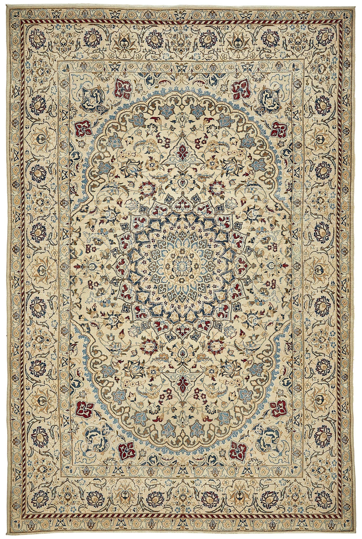 7x10 Beige Vintage Large Area Rug - 49731