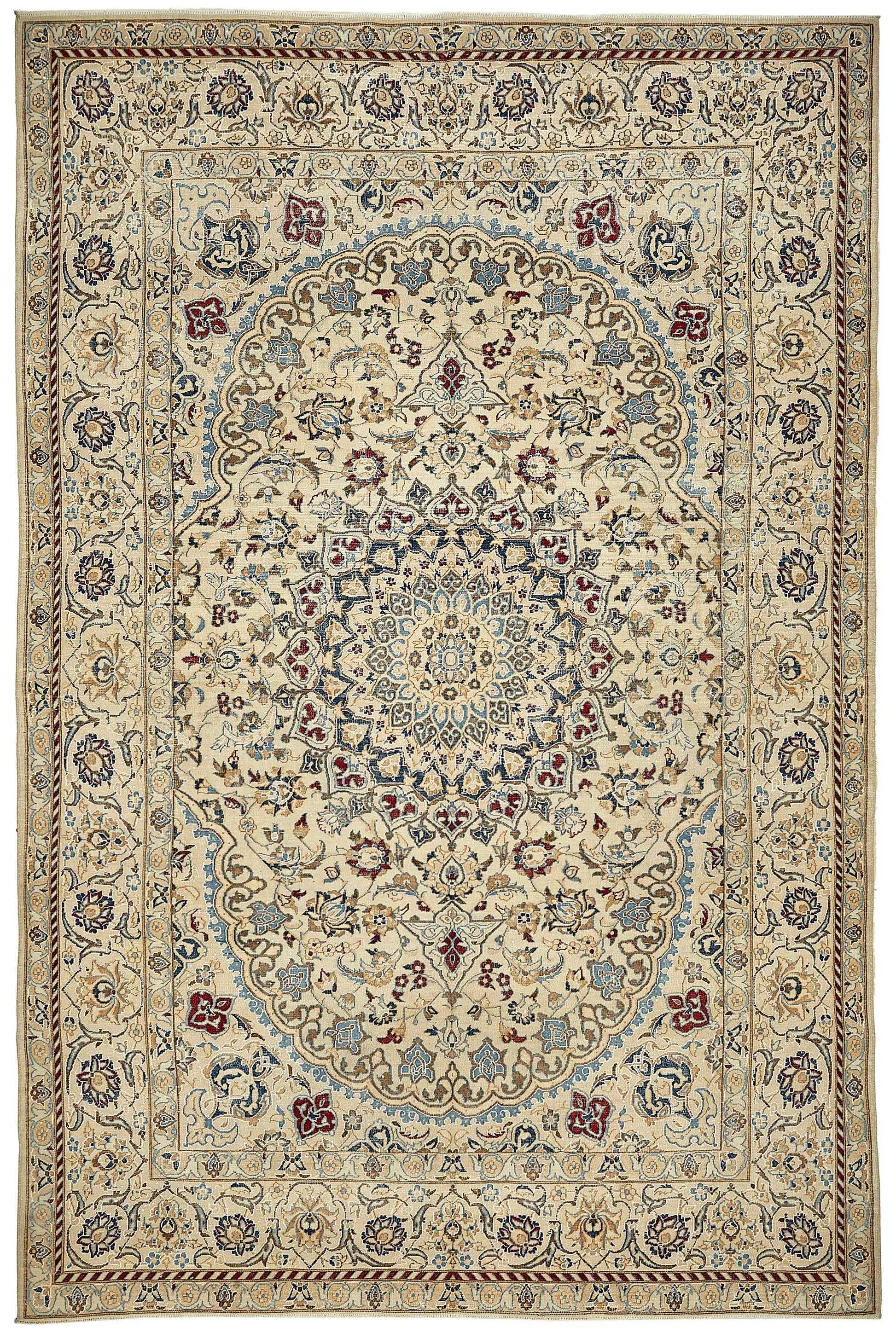 7x10 Beige Vintage Large Area Rug - 49731