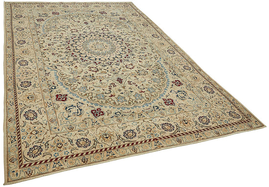 7x10 Beige Vintage Large Area Rug - 49731