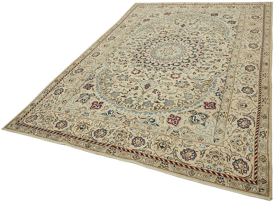 7x10 Beige Vintage Large Area Rug - 49731