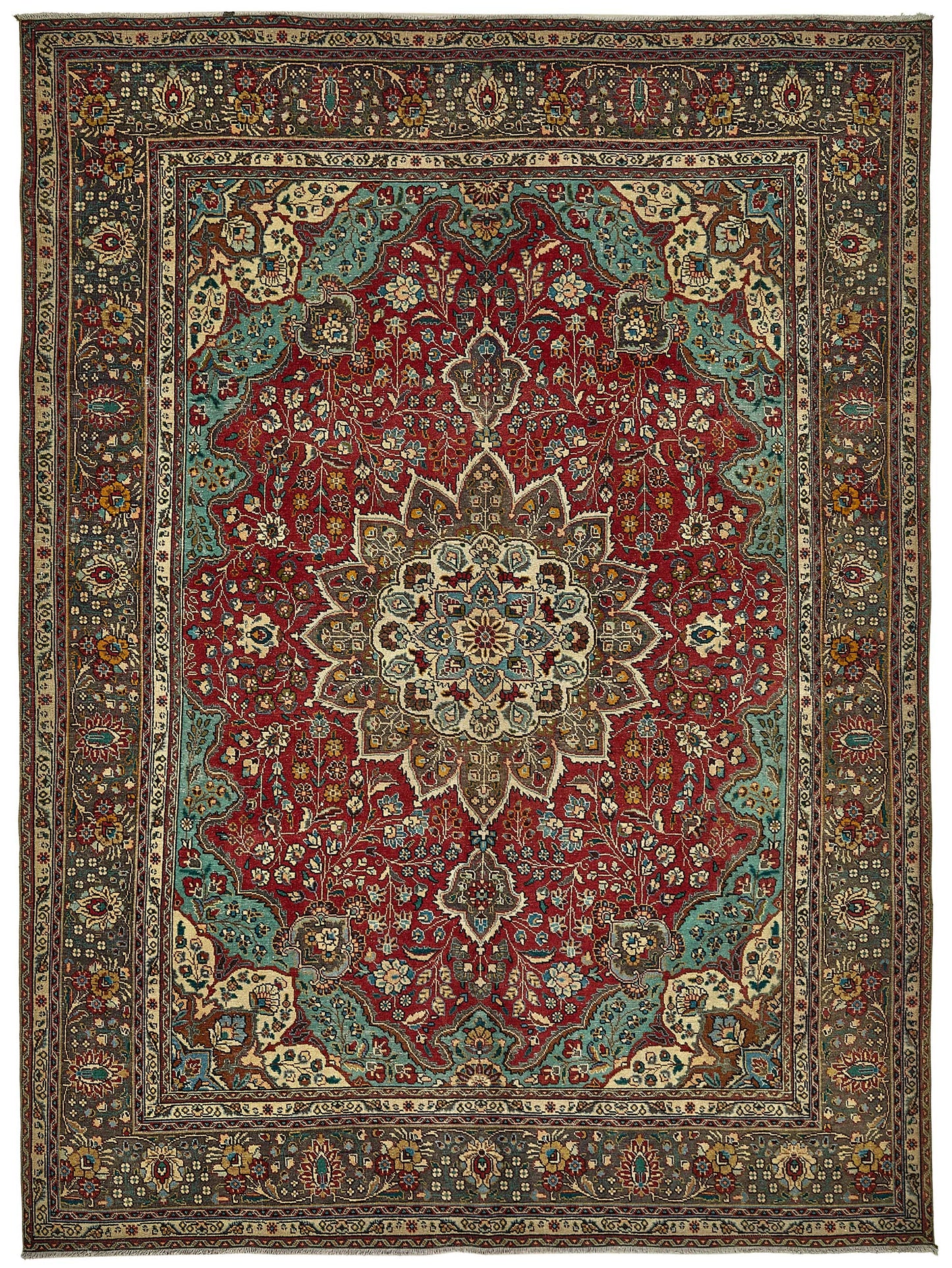 8x11 Beige Vintage Large Area Rug - 49735
