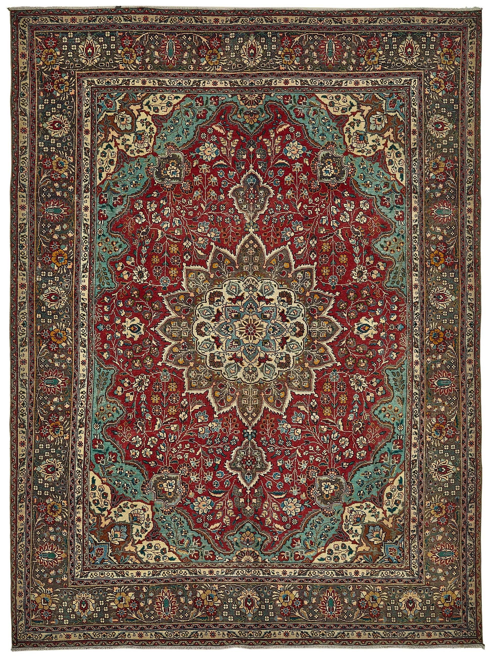 8x11 Beige Vintage Large Area Rug - 49735