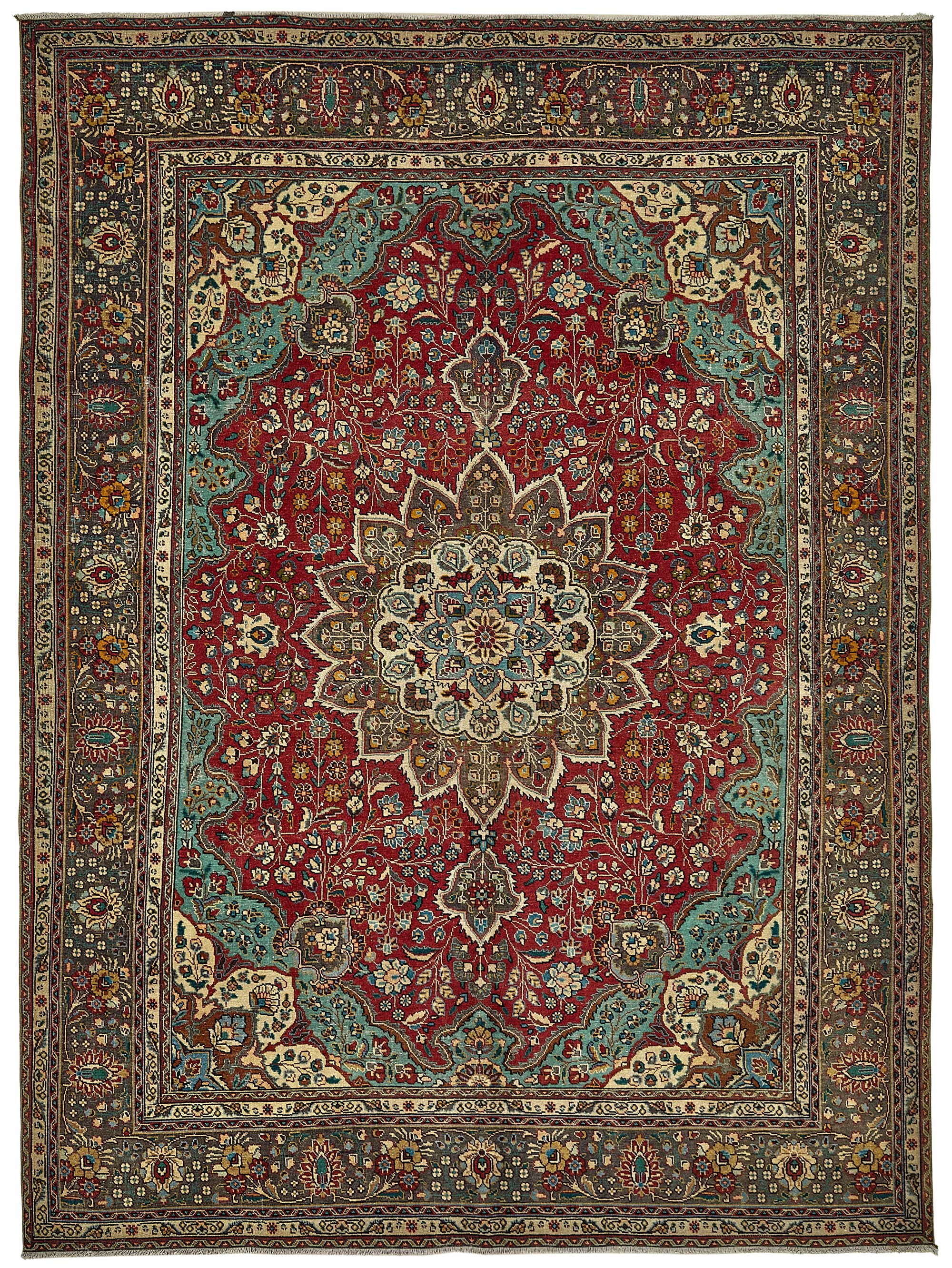 8x11 Beige Vintage Large Area Rug - 49735