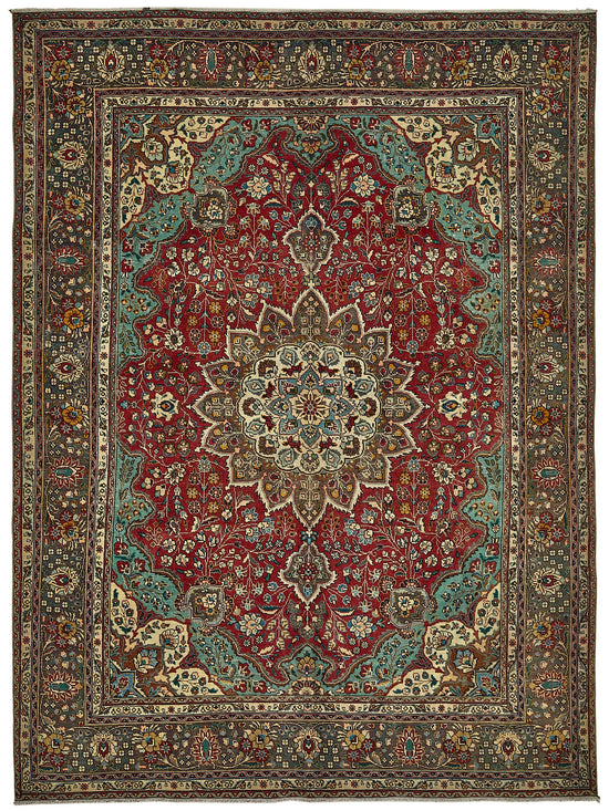 8x11 Beige Vintage Large Area Rug - 49735