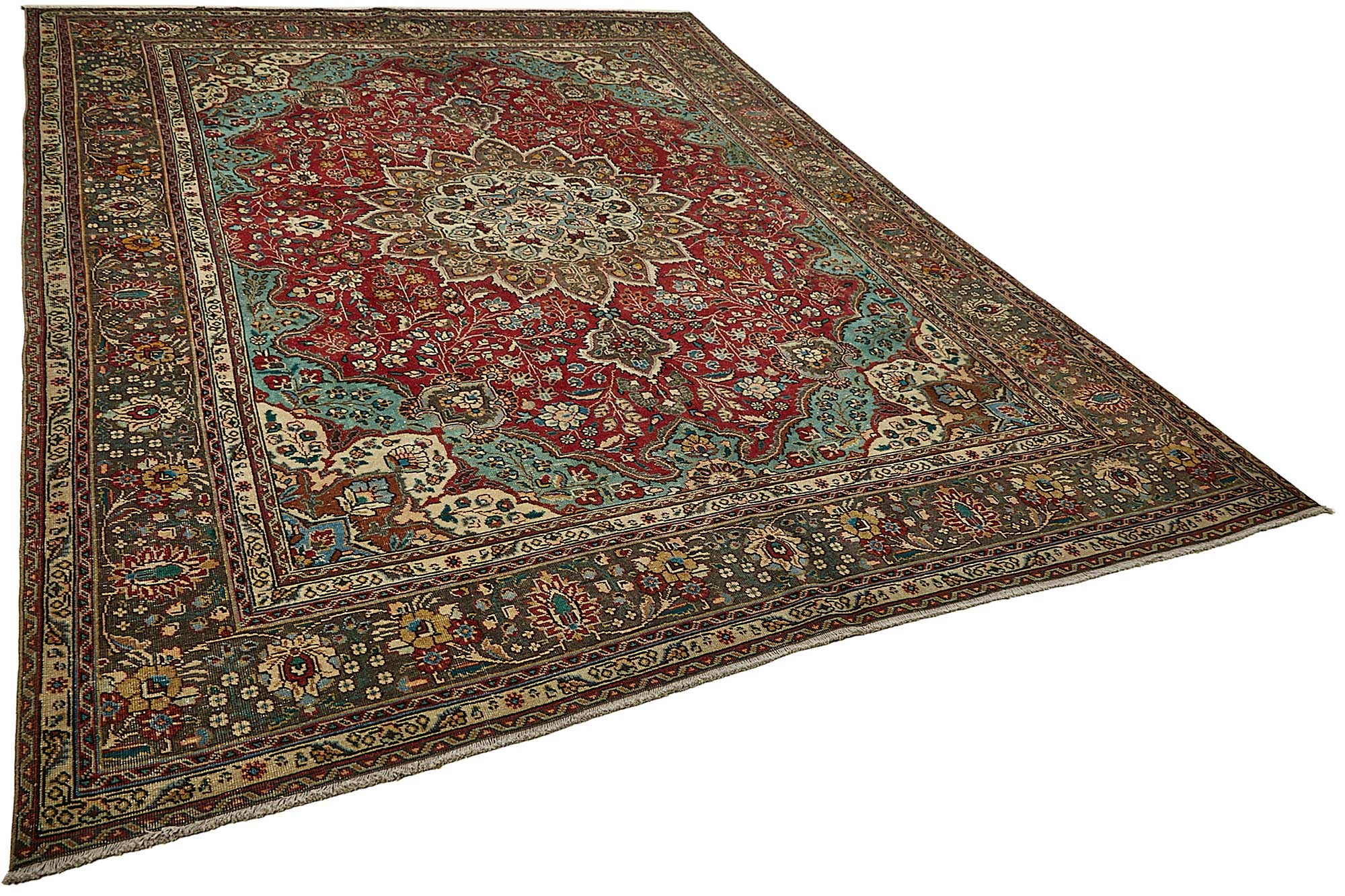 8x11 Beige Vintage Large Area Rug - 49735