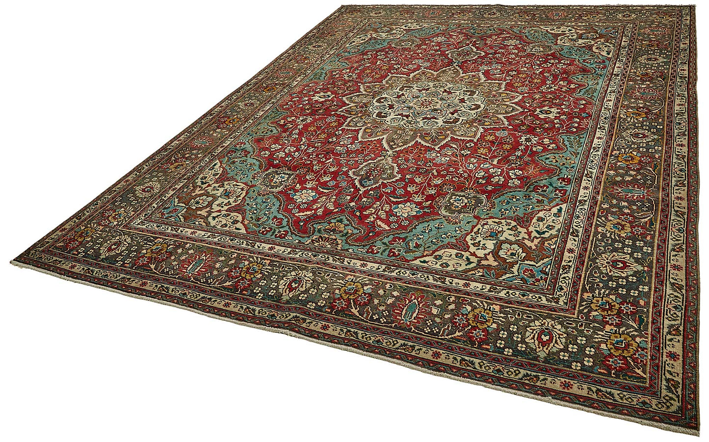 8x11 Beige Vintage Large Area Rug - 49735
