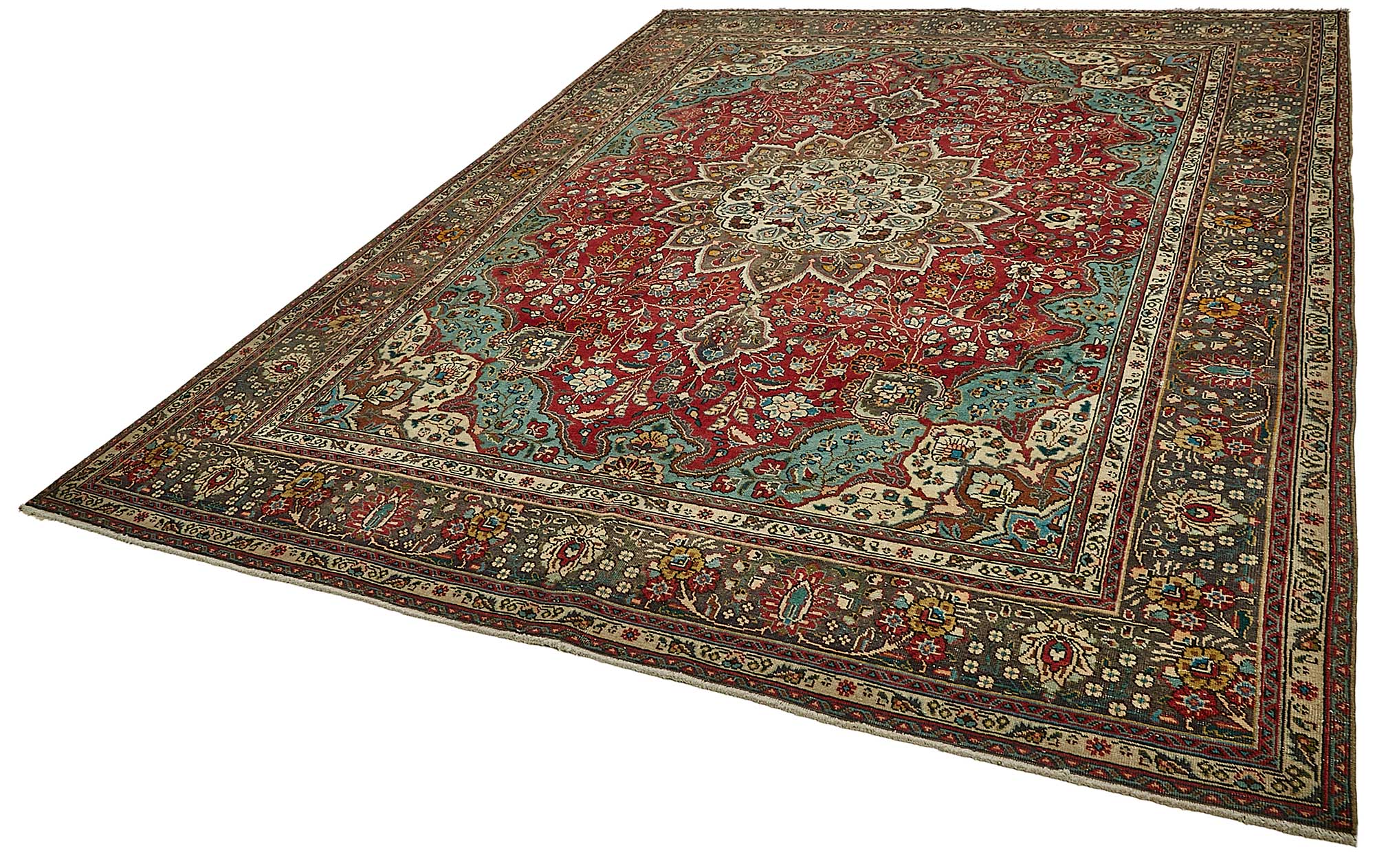 8x11 Beige Vintage Large Area Rug - 49735