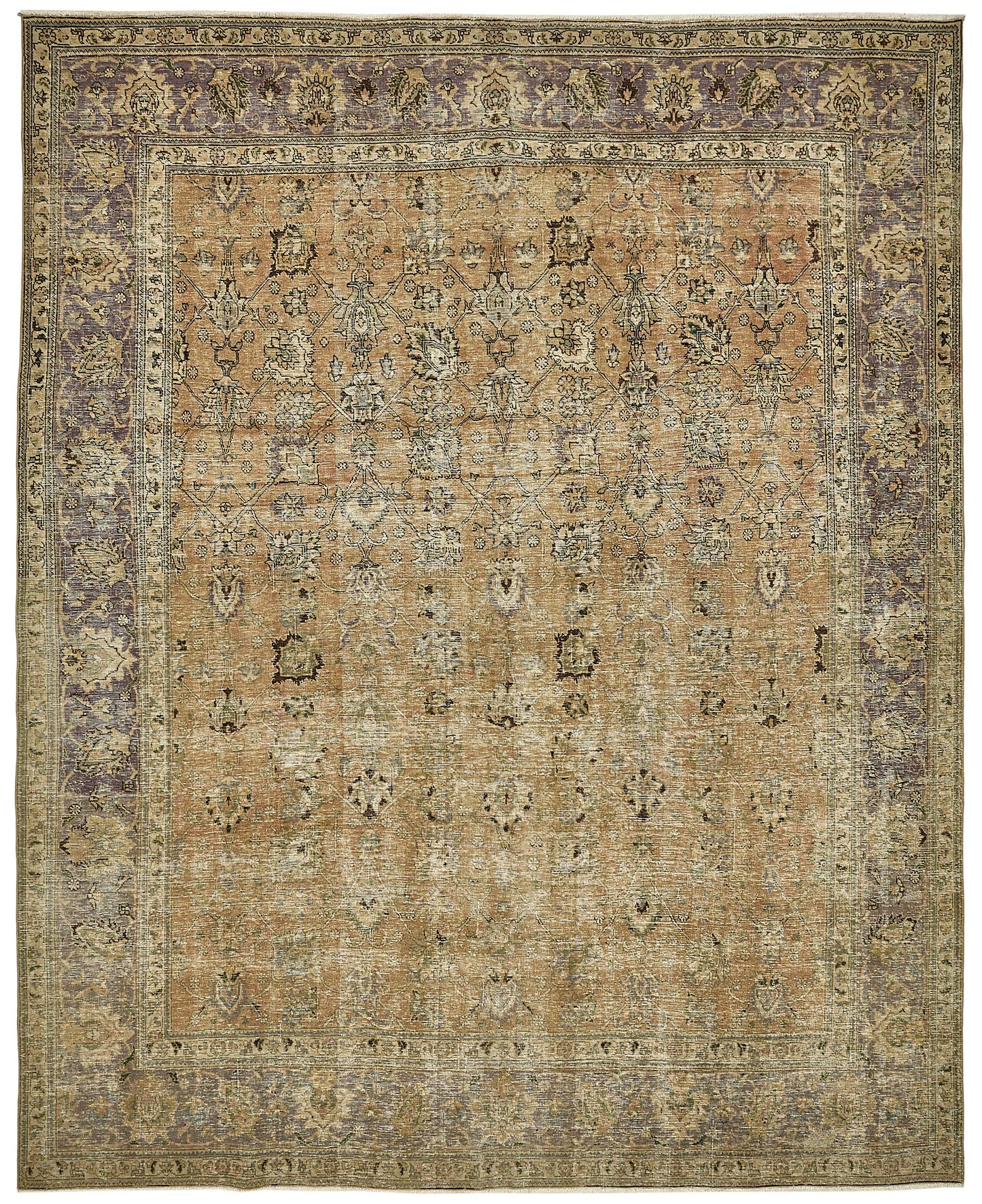 10x12 Beige Vintage Large Area Rug - 49736