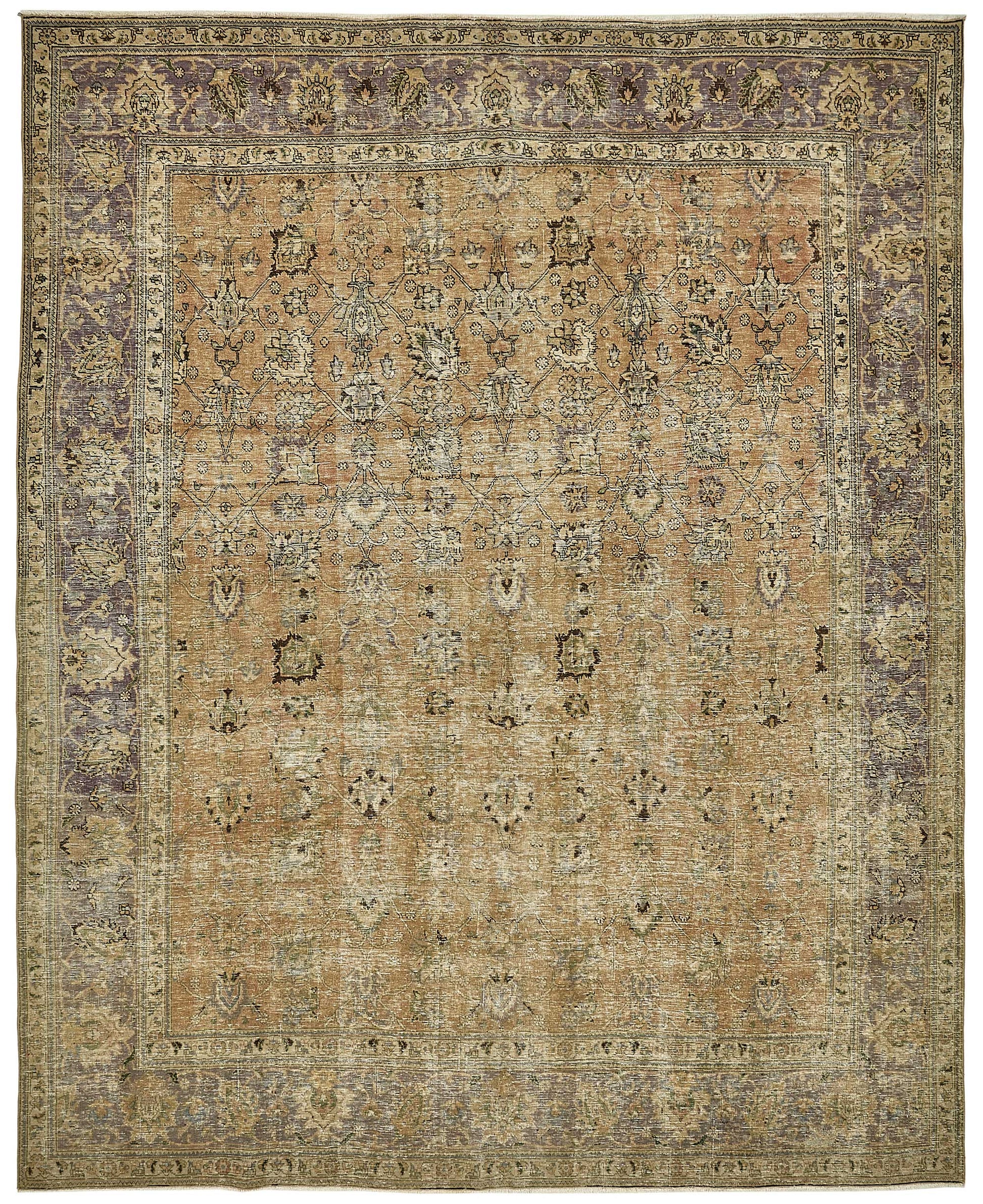 10x12 Beige Vintage Large Area Rug - 49736
