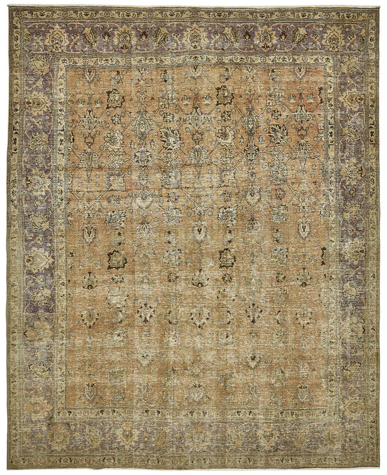 10x12 Beige Vintage Large Area Rug - 49736