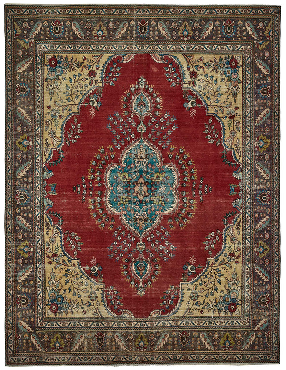 10x13 Beige Vintage Large Area Rug - 49737