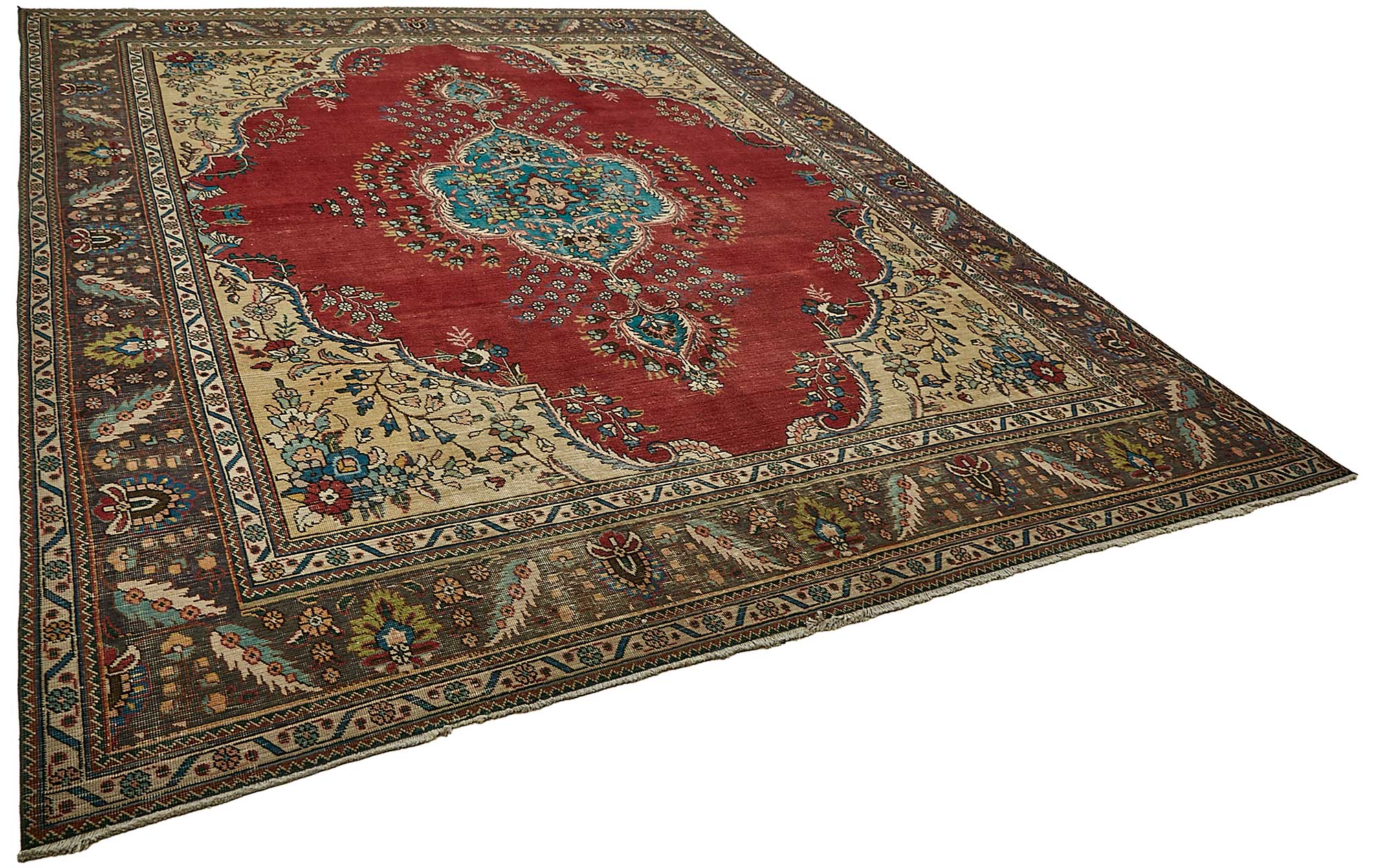 10x13 Beige Vintage Large Area Rug - 49737