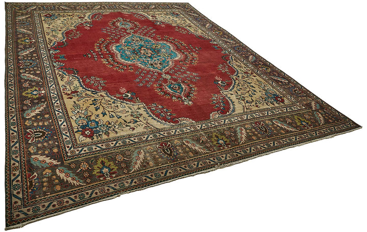 10x13 Beige Vintage Large Area Rug - 49737