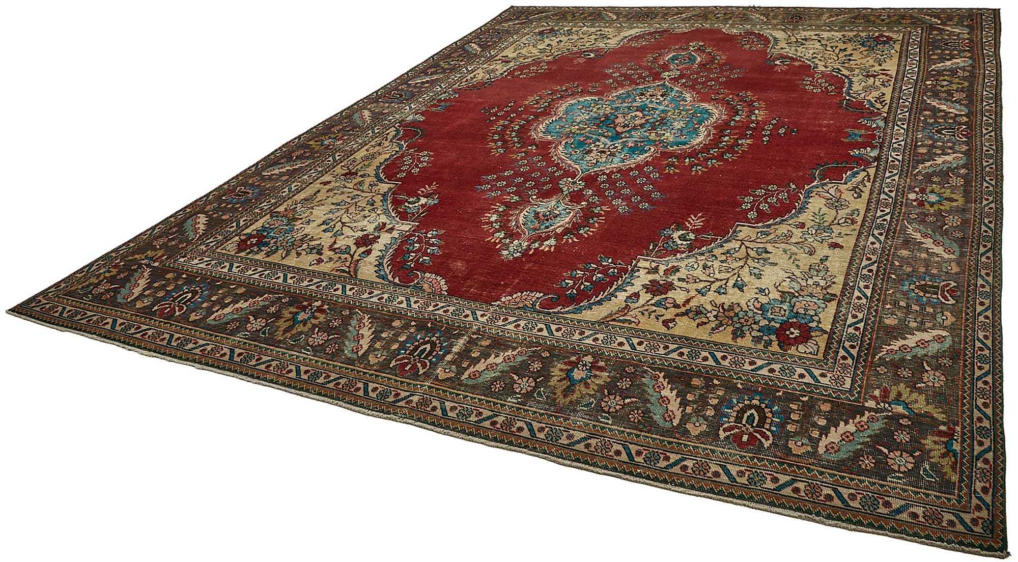 10x13 Beige Vintage Large Area Rug - 49737