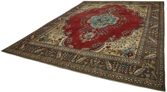 10x13 Beige Vintage Large Area Rug - 49737