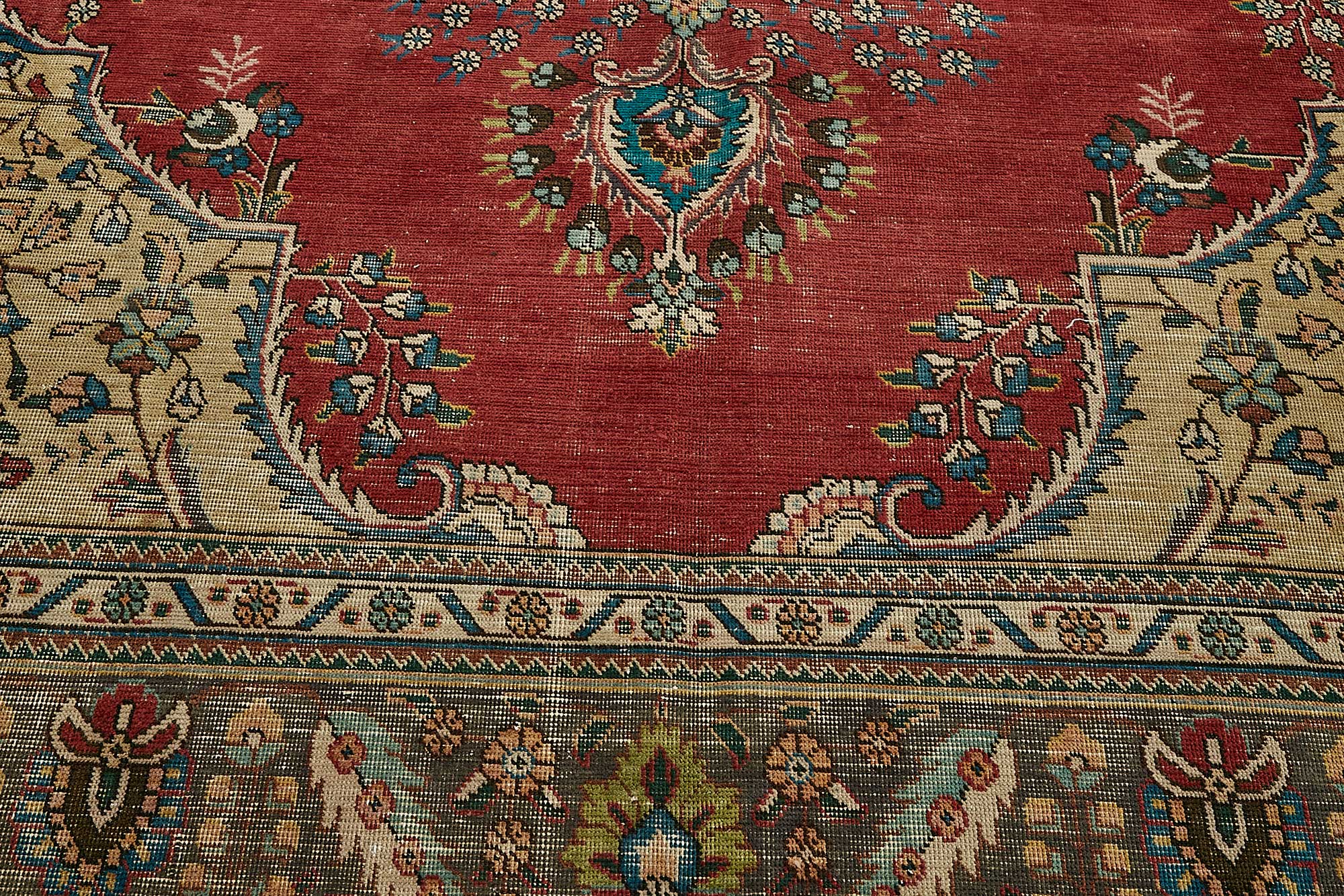 10x13 Beige Vintage Large Area Rug - 49737