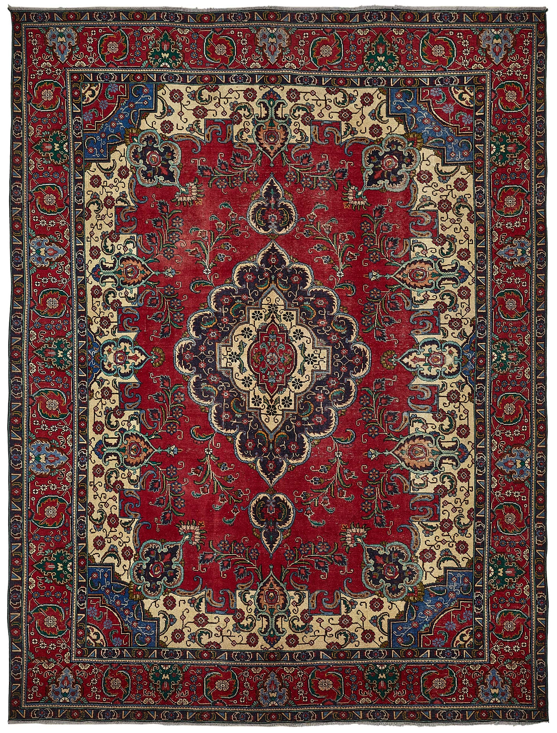 10x13 Beige Vintage Large Area Rug - 49738