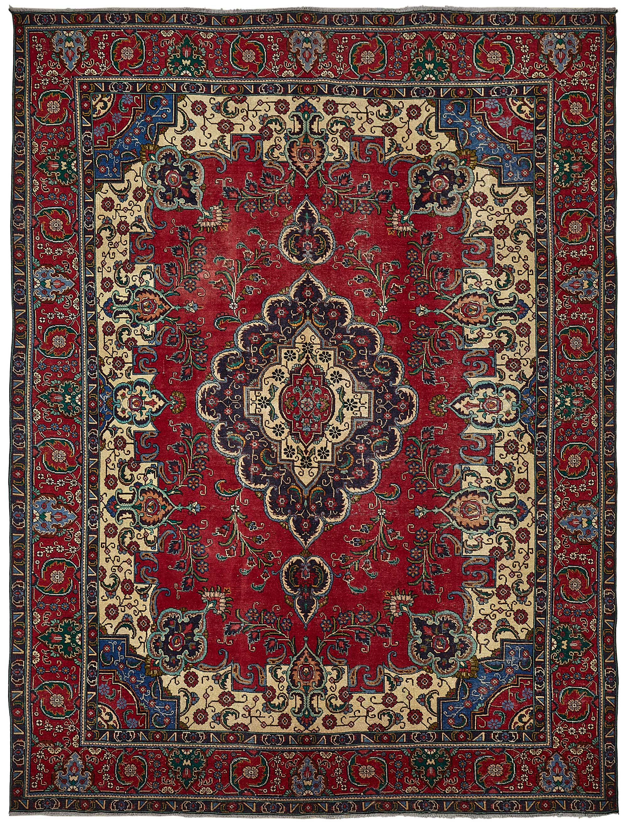 10x13 Beige Vintage Large Area Rug - 49738