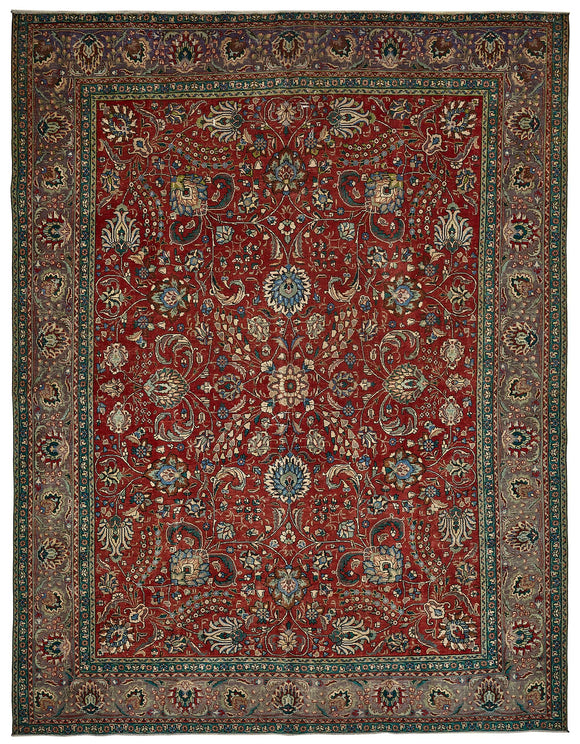 9x12 Beige Vintage Large Area Rug - 49740